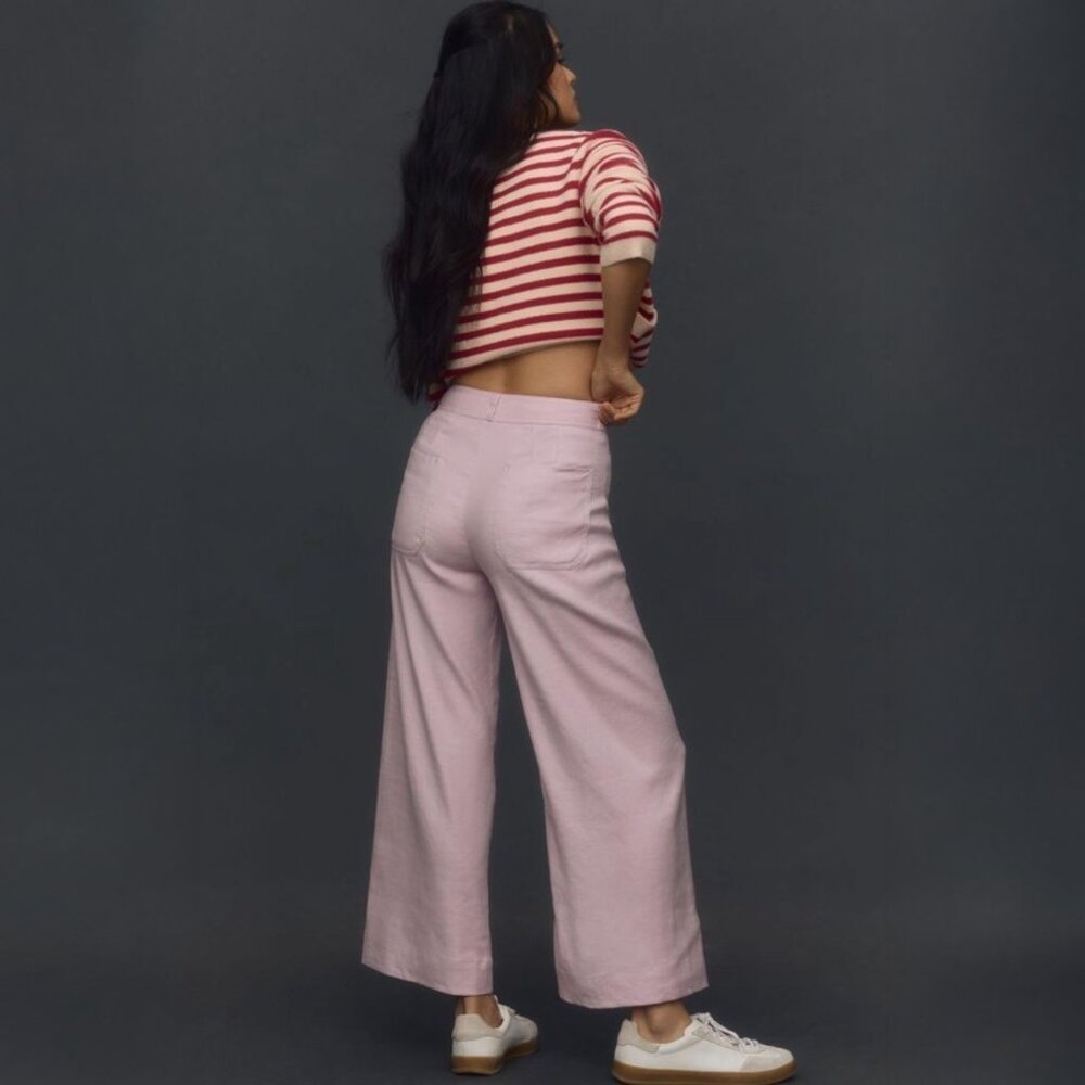 Maeve Ettie High-Rise Crop Wide-Leg Trousers: Linen Edition - Picture 2 of 6